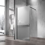 VINCEA Душевая перегородка Walk-In VSW-1H900MRB, 900*2000, черный матовый, стекло зеркальное VINCEA VSW-1H900MRB