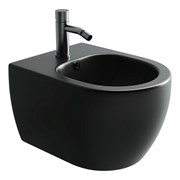 CERAMICA NOVA Play Подвесное биде с керамическим донным клапаном, 1 отверстие под смеситель, цвет черный матовый CN3002MB
