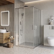 BELBAGNO Luce Душевой уголок квадратный размер 115x115 см профиль - хром / стекло - прозрачное, двери раздвижные, стекло 6 мм LUCE-A-22-90+25-C-Cr