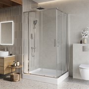 BELBAGNO Luce Душевой уголок прямоугольный размер 130x105 см профиль - хром / стекло - прозрачное, двери раздвижные, стекло 6 мм LUCE-AH-22-130/105-C-Cr