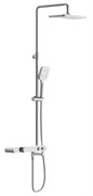 CERSANIT Душевая система VIVO (смеситель термостатический кнопочный) с изливом 3 режима шланг 150 PVC квадрат, хром A64529