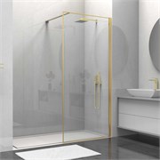 VINCEA Walk in HS Душевая перегородка ширина 90 см, профиль - брашированное золото / стекло - прозрачное VSW-1HS900CLG